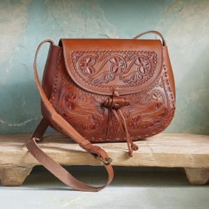 Tooled Garden Saddle Bag